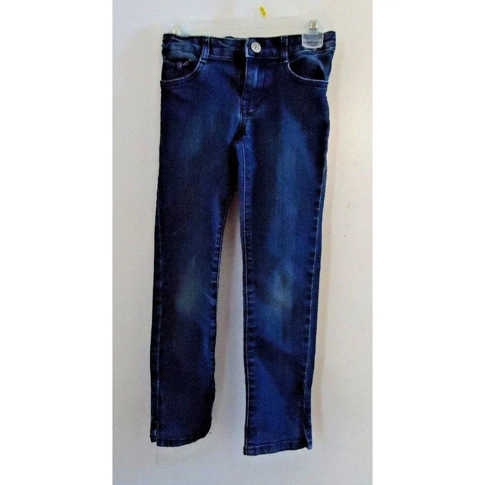 GYMBOREE Jeans Girl's Size 6 Adjustable Waist Blue Pockets Elastic Back